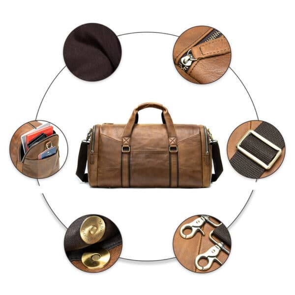 Doran Leather Travel Duffel Bag
