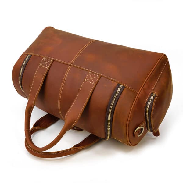 Ronald Brown Leather Duffle Bag back view