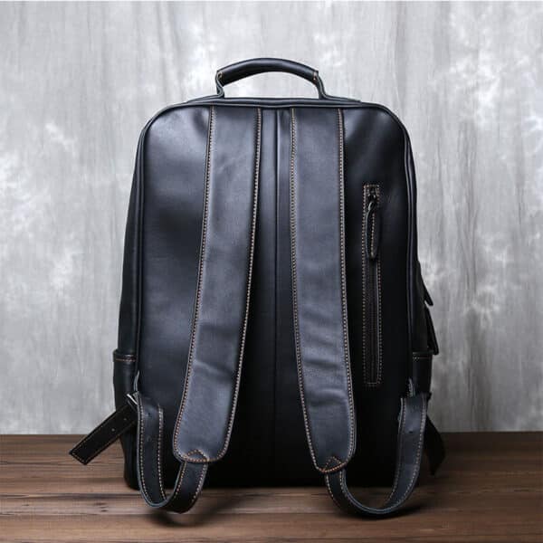 Luxe Classic Black Leather Backpack