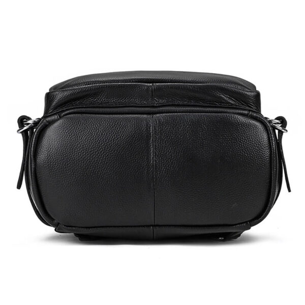 Black pebbled leather backpack