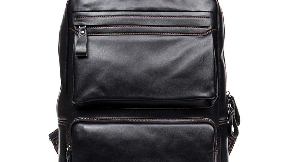 cool black leather computer backpacks Commuter Backpack zippered main compartment w padded laptop section built into the back wall McKlein Parker 15