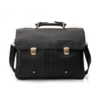Midnight Leather Messenger Bag