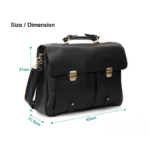 Midnight Leather Messenger Bag