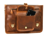 Full Grain Classic Leather Briefcase - Image 7