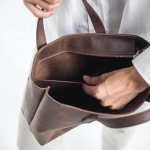 Latina Whiskey Brown Leather Mini Tote Bag - Image 5