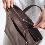 Latina Whiskey Brown Leather Mini Tote Bag - Image 6
