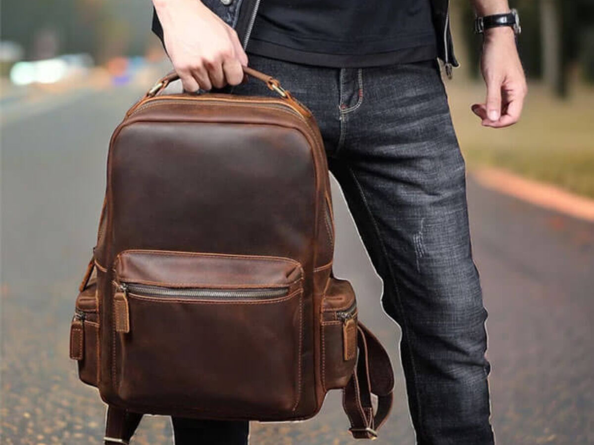 Premium Duluth Leather Laptop Backpack for Work & Travel