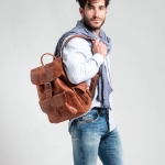 Chris Full Grain Leather Laptop Backpack - Image 4