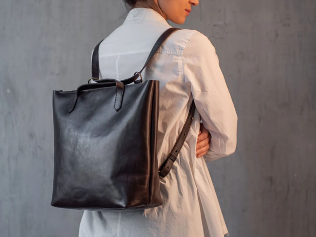 The Stowe Convertible Backpack Black Leather Nataliamexicanleatherbag.jpg?v  main image 2