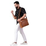 Jared Leather Laptop  Messenger Bag - Image 4