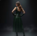 Genuine Leather Warrior Corset Dress with Bracers