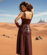 Handcrafted Leather Armor Corset Dress with Belts and Bracers