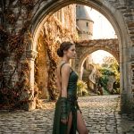 Genuine Leather Warrior Corset Dress with Bracers