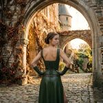 Genuine Leather Warrior Corset Dress with Bracers