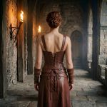 Handcrafted Leather Armor Corset Dress with Belts and Bracers